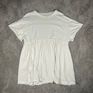 BDG Urban Outfitters White Babydoll Tee Oversized Short Sleeve Top Small